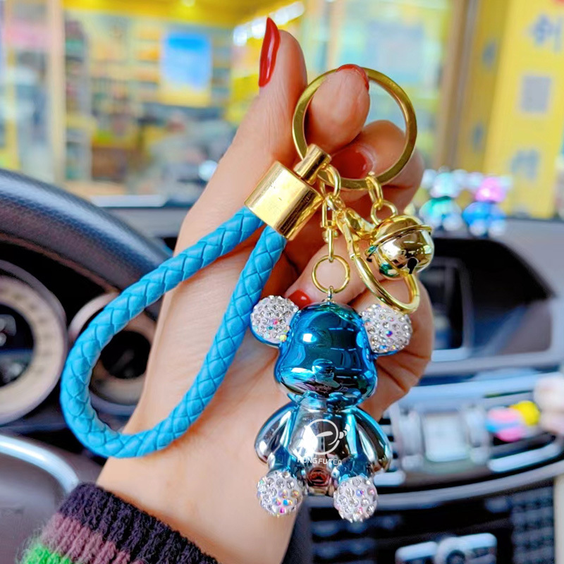 Kung Fu Tea Metallic Teddy bear Keychain