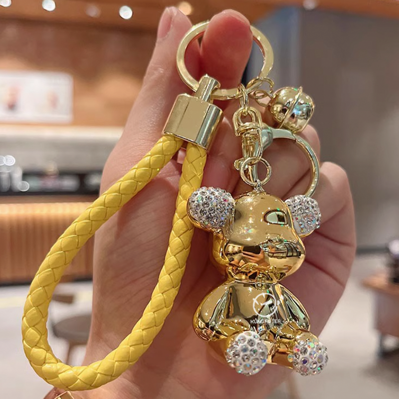 Kung Fu Tea Metallic Teddy bear Keychain