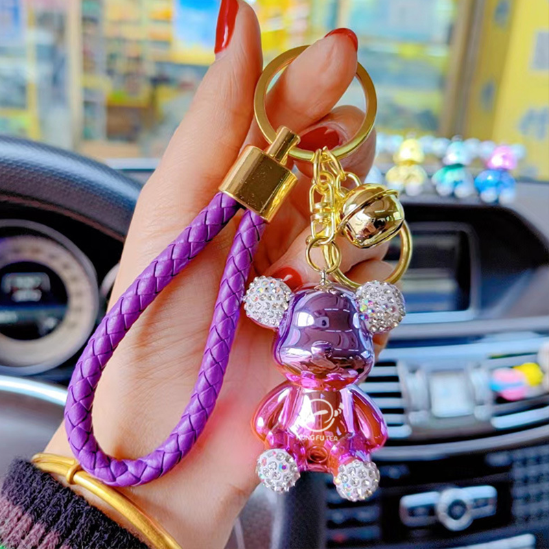 Kung Fu Tea Metallic Teddy bear Keychain