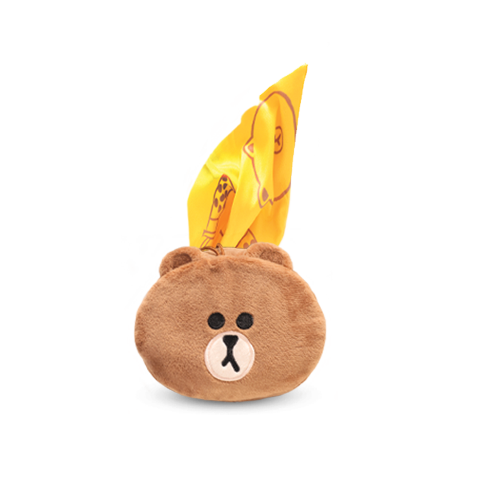 LINE FRIEND BROWN Foldable Plushie Tote Bag