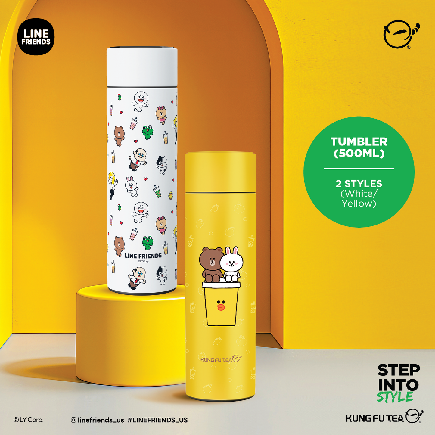 LINE FRIENDS BROWN & FRIENDS Tumbler (White)