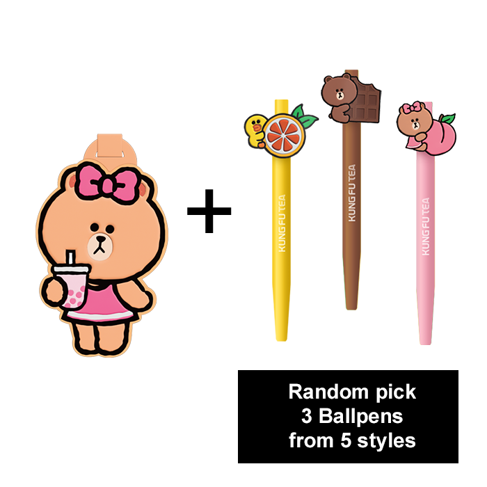 [Special Bundle] LINE FRIENDS CHOCO Travel Tag (1) + Random select Ballpens (3) (Copy)