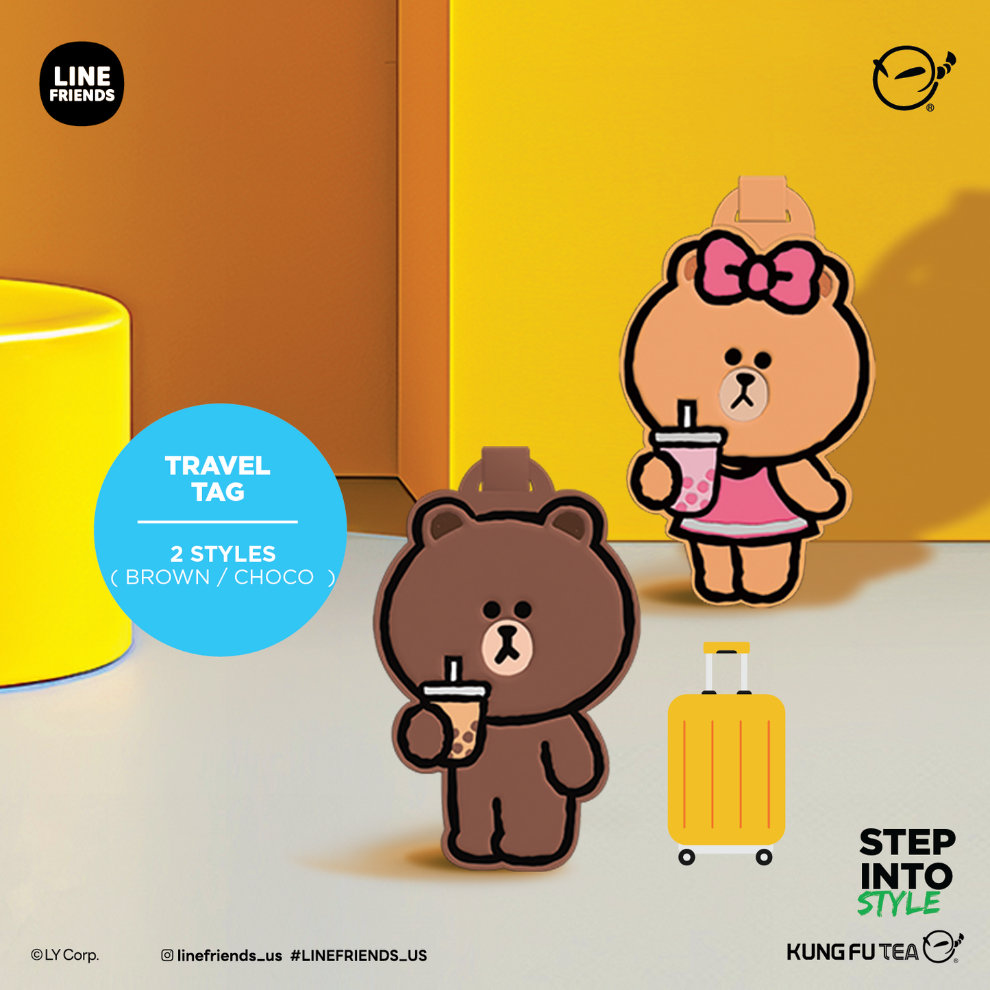 LINE FRIENDS Travel Tag (CHOCO)